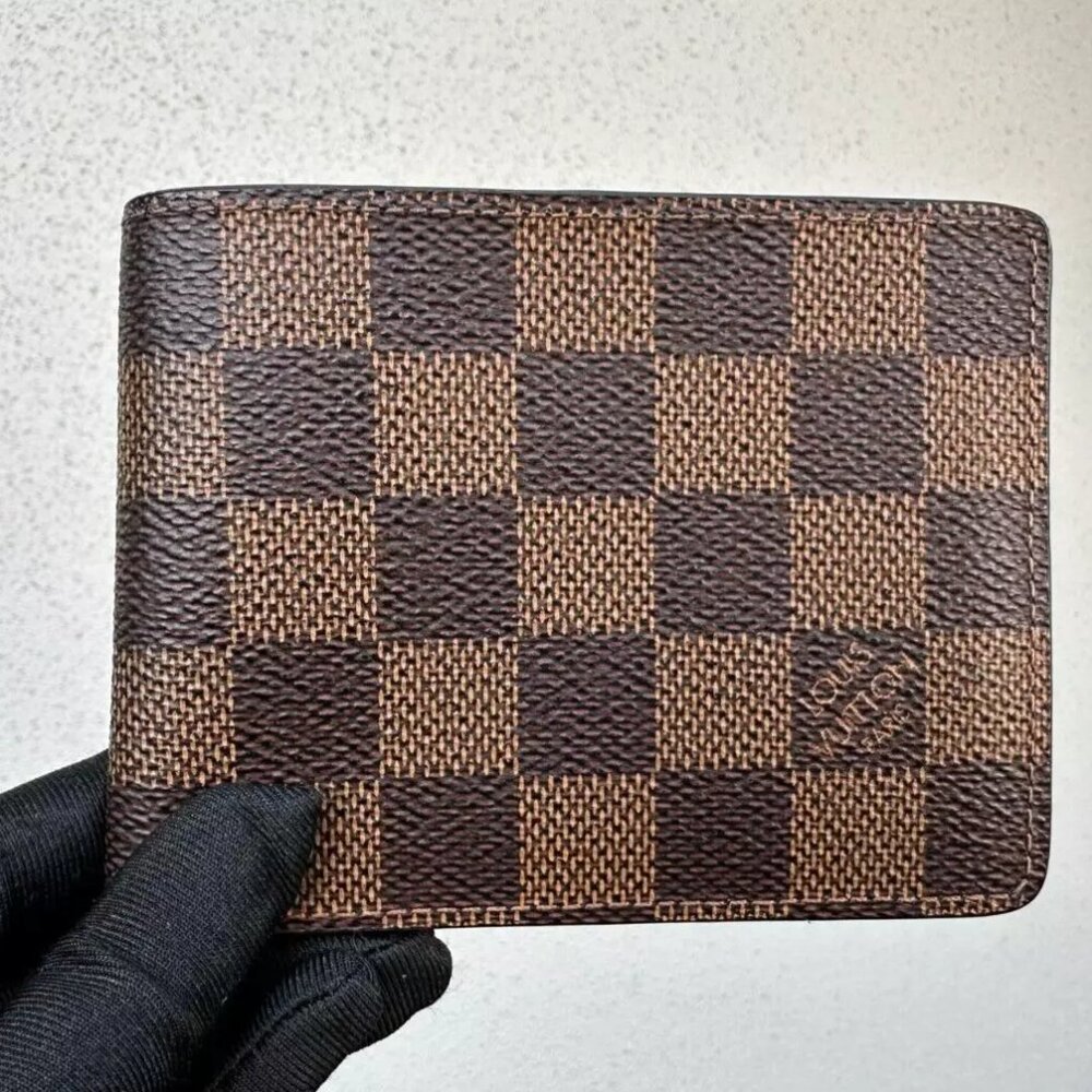 LOUIS VUITTON LV Damier Ebene Mutiple Wallet Good Condition